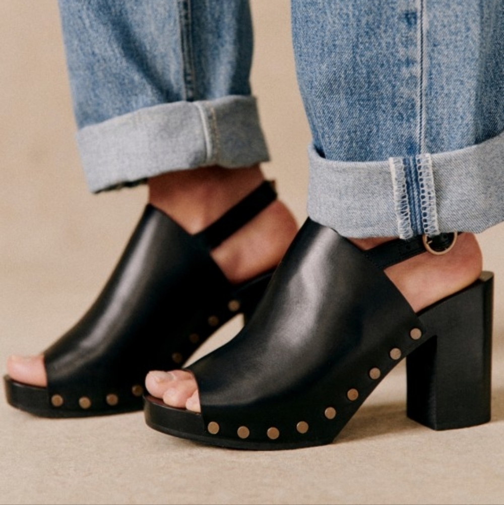 Sezane Dakota High Clogs in Smooth Black Heritage size 41 - Picture 2 of 11